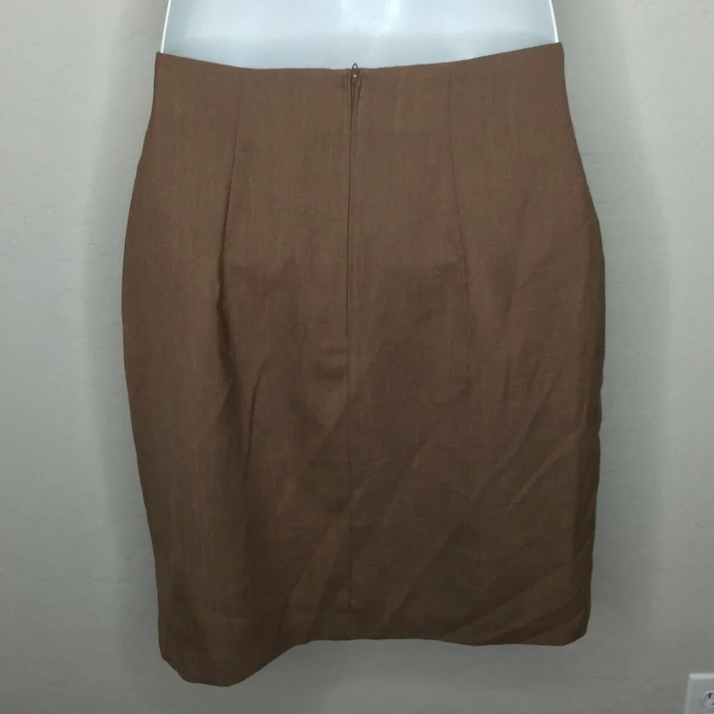NYCC Womens Brown Straight Pencil Skirt Knee Length Office Church 10